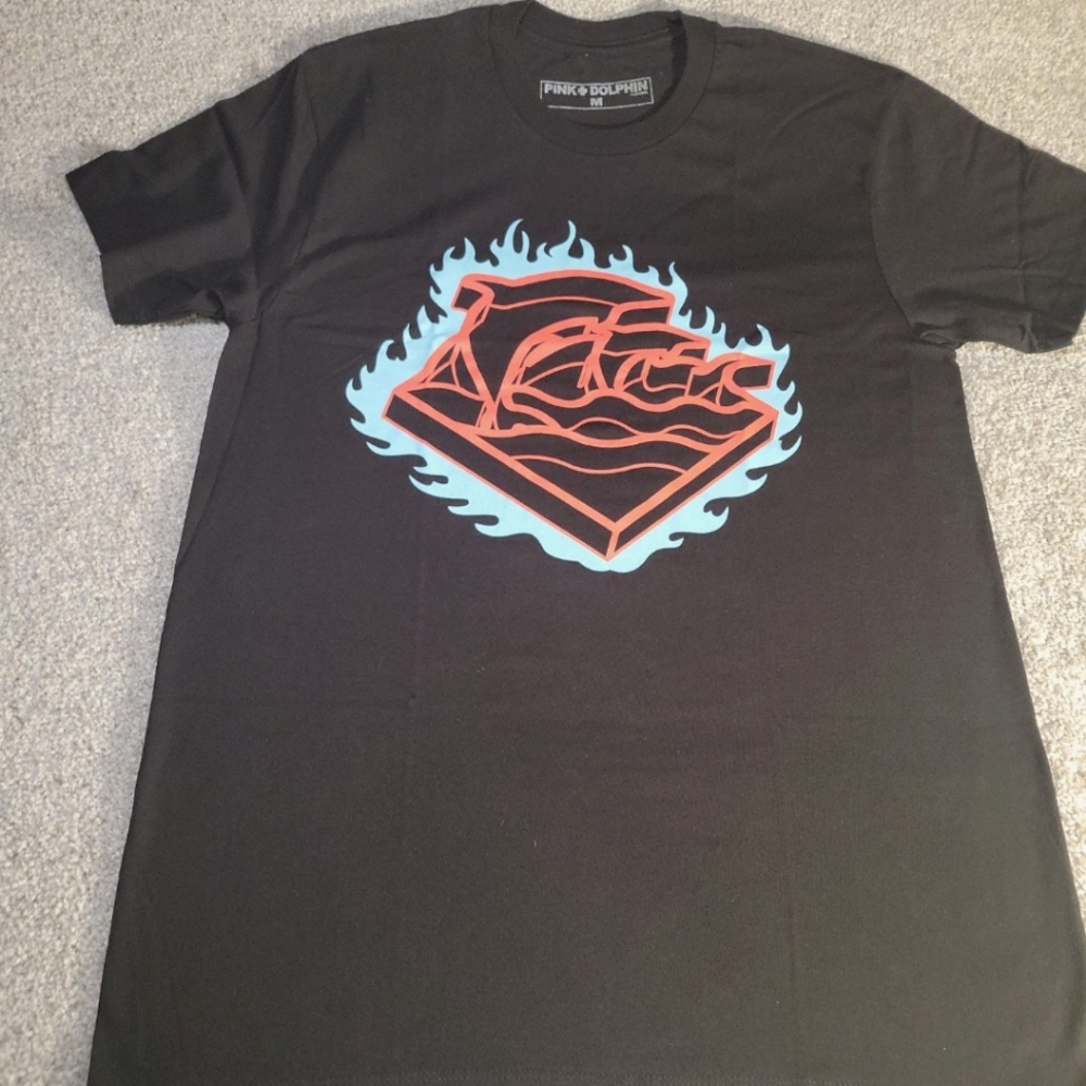 Pink Dolphin Slow Burn T Shirt Black Graphic Tee S, M,